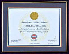 Gold Circle Award for Outstanding Performance During 2007 - 08